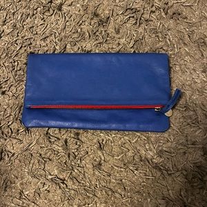 Clare V leather foldover clutch